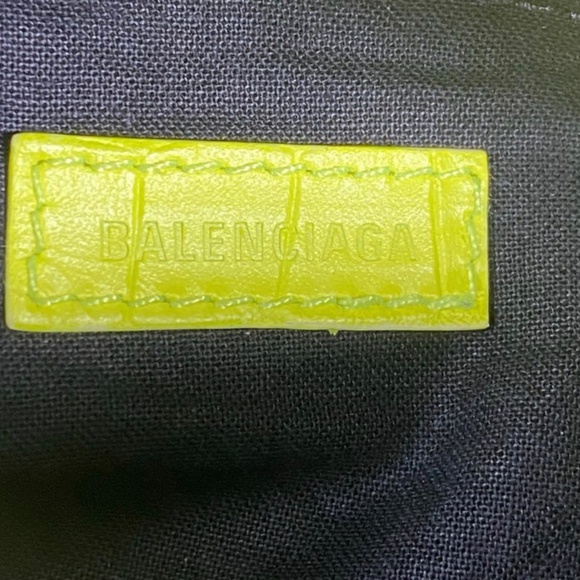 Authentic Pre-Owned Balenciaga XS Neon Classic Croc-Embossed Hobo - Picture 13 of 15